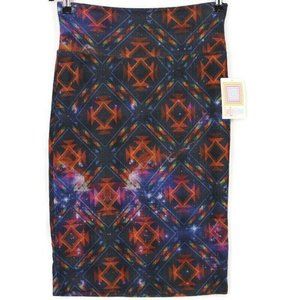 LuLaRoe Cassie Pencil Skirt Blue Black Red Pink Aztec Southwest Space Galaxy S S